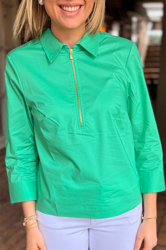 3/4 Sleeve Half Zip Top