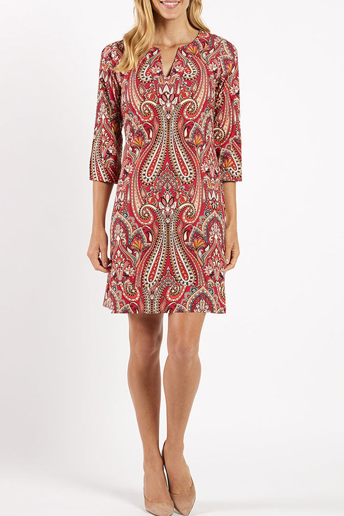Vintage Paisley Patterned Midi Dress