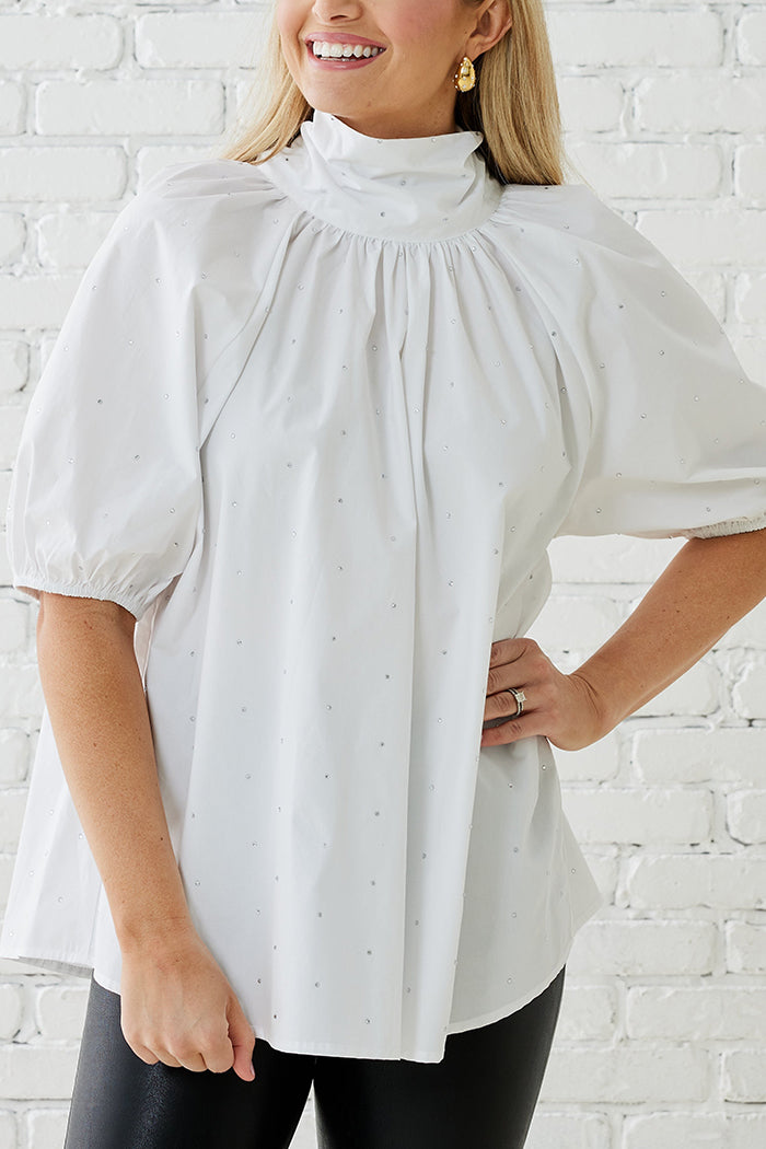 Casual Bow Sparkle Top