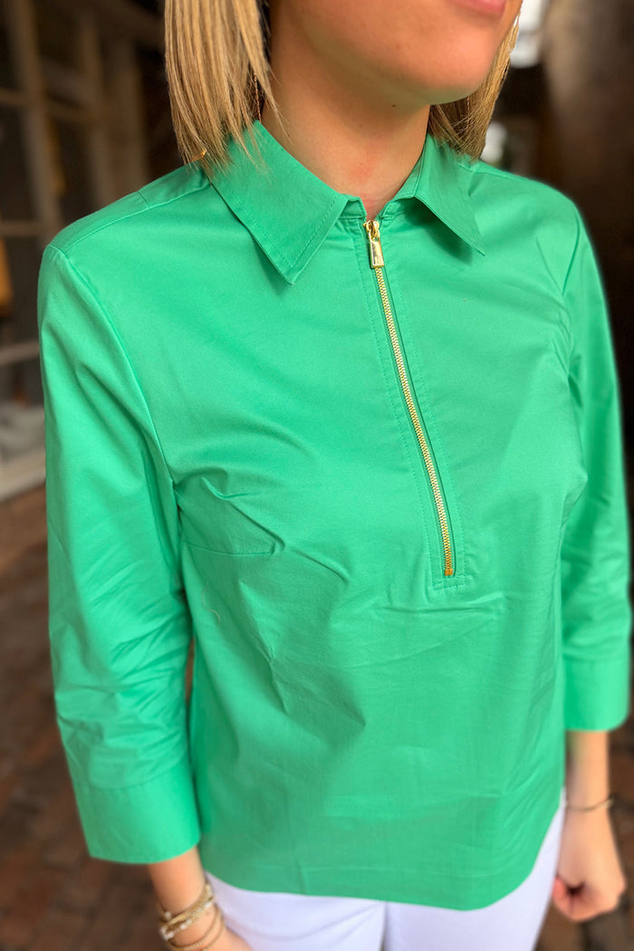 3/4 Sleeve Half Zip Top
