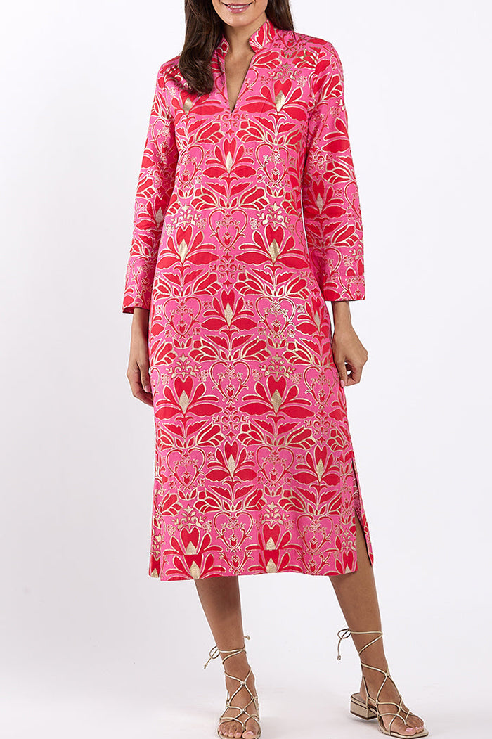 Pink Floral Split Hem Dress