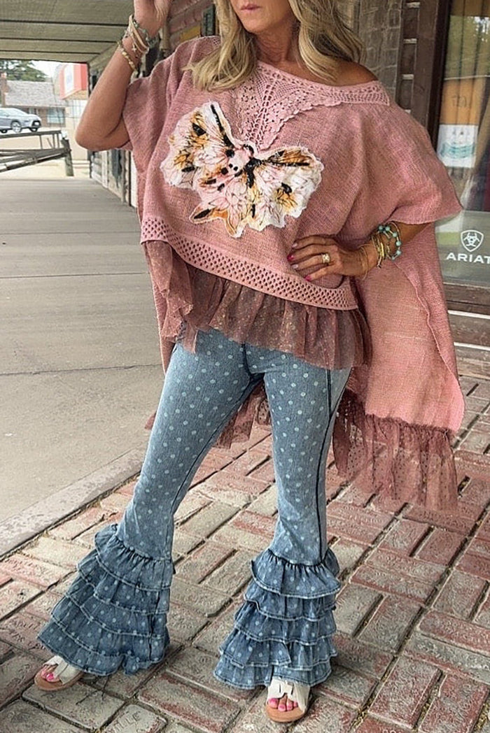 Polka Dot Tiered Ruffled Flare Leggings