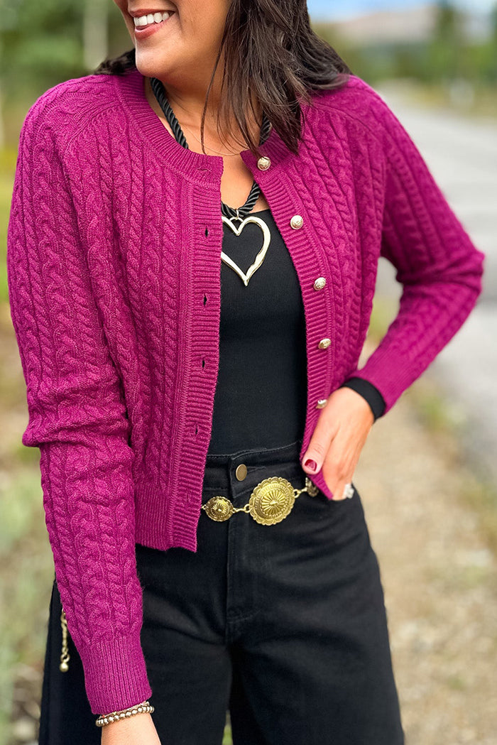 Casual Cable Knit Cardigan