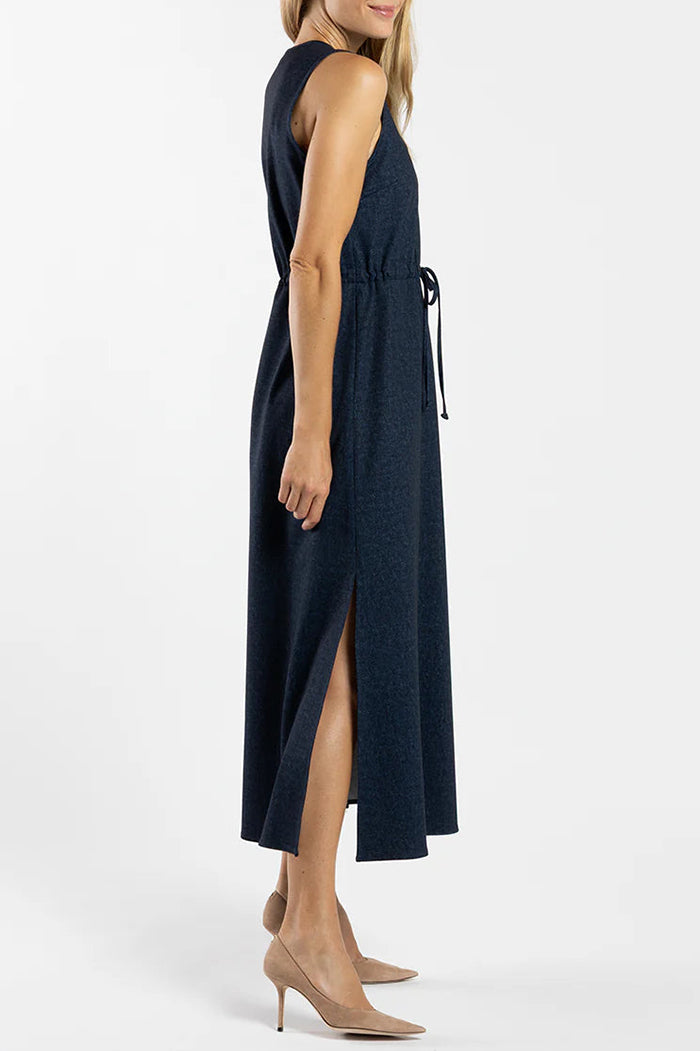 Sleeveless Elastic Belt Denim Dress