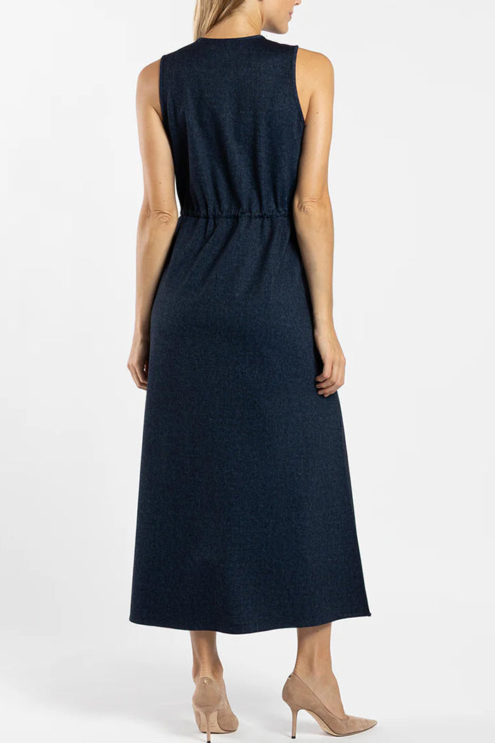Adjustable Drawcord Waist Denim Dress