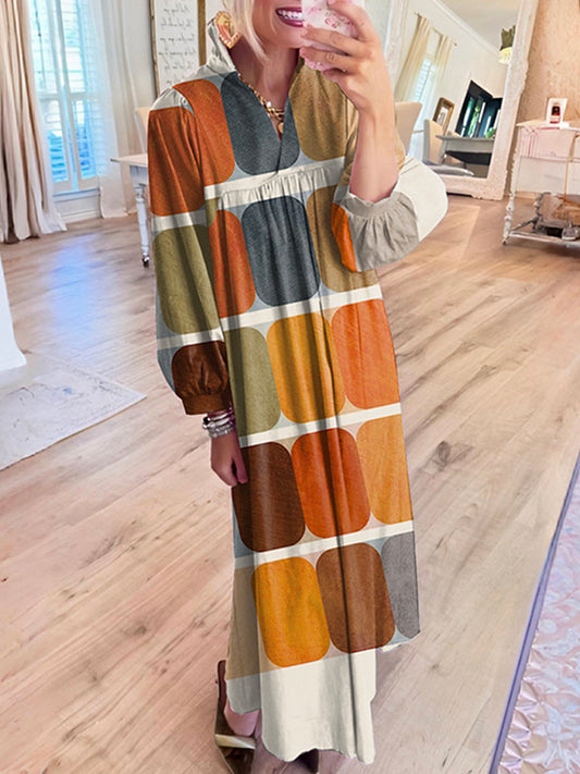 Color Block Splicing Maxi Dress