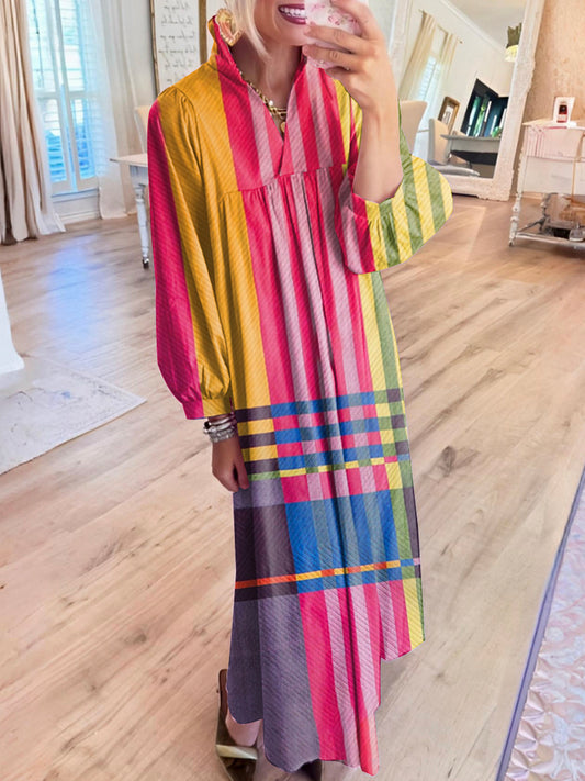Colorful Striped Maxi Dress