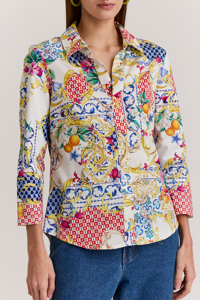 3/4 Sleeve Print Top