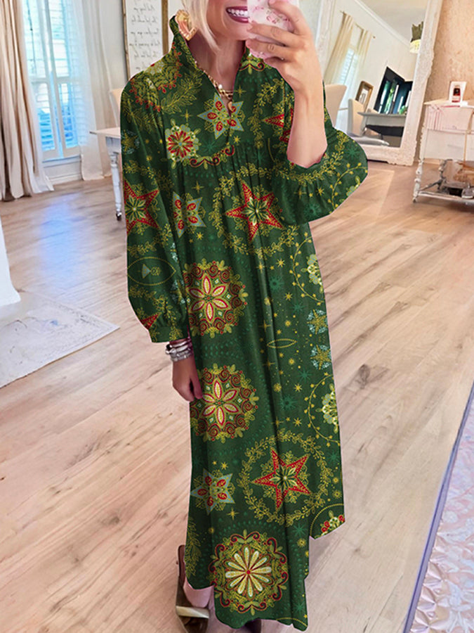 Casual Bold Printed Maxi Dress