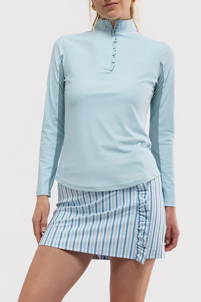 Mint Ruffle Quarter-Zip Active Set