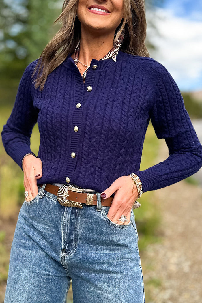 Casual Cable Knit Cardigan
