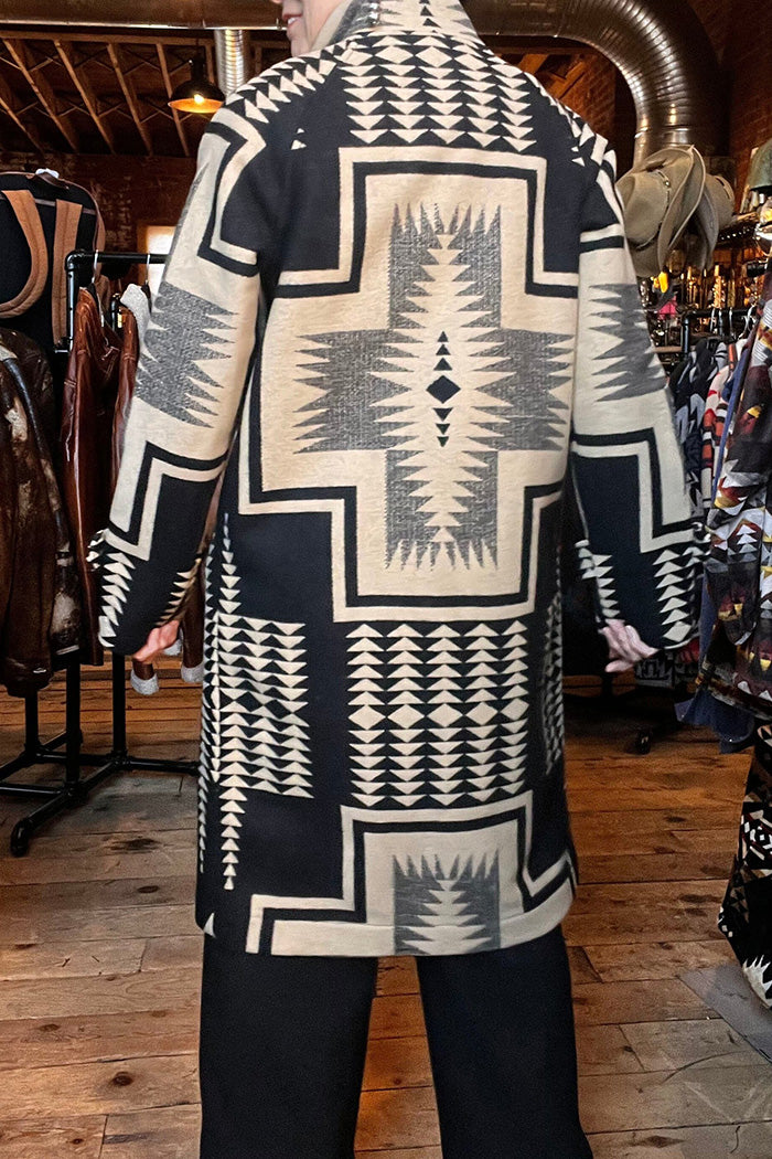 Western Tribal Geometric Longline Jacket