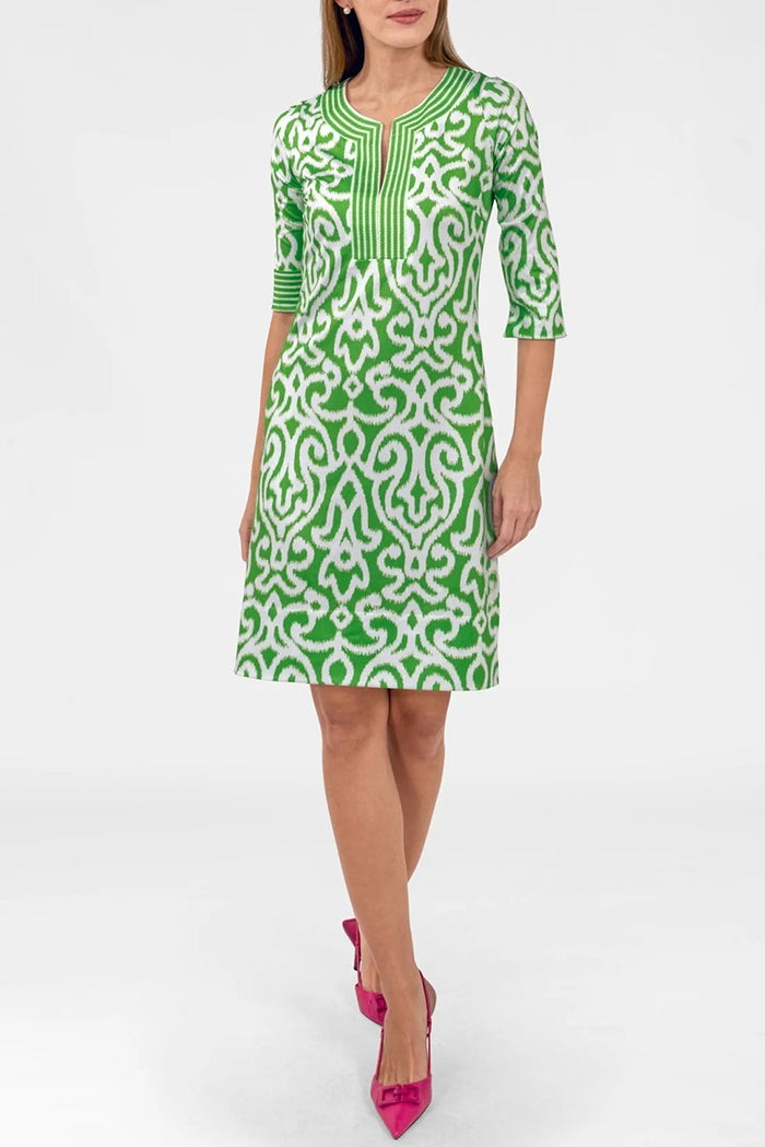 3/4 Sleeve Print A Line Dress