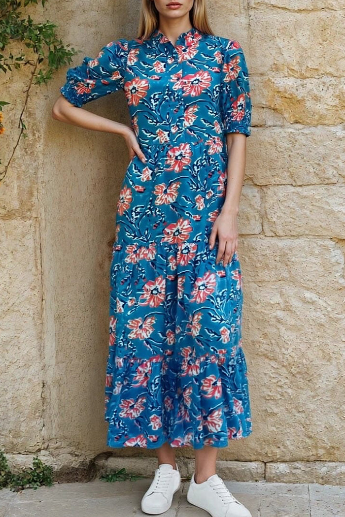 Casual Puff SLeeve Floral Dress
