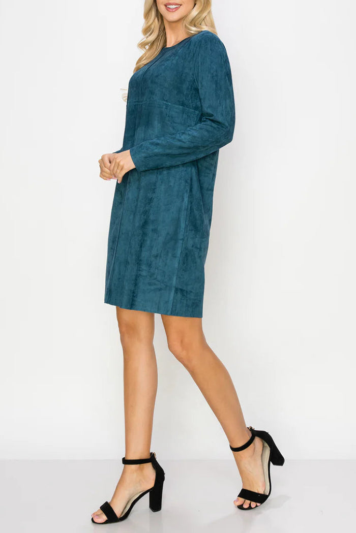 Faux Stretch Suede Dress
