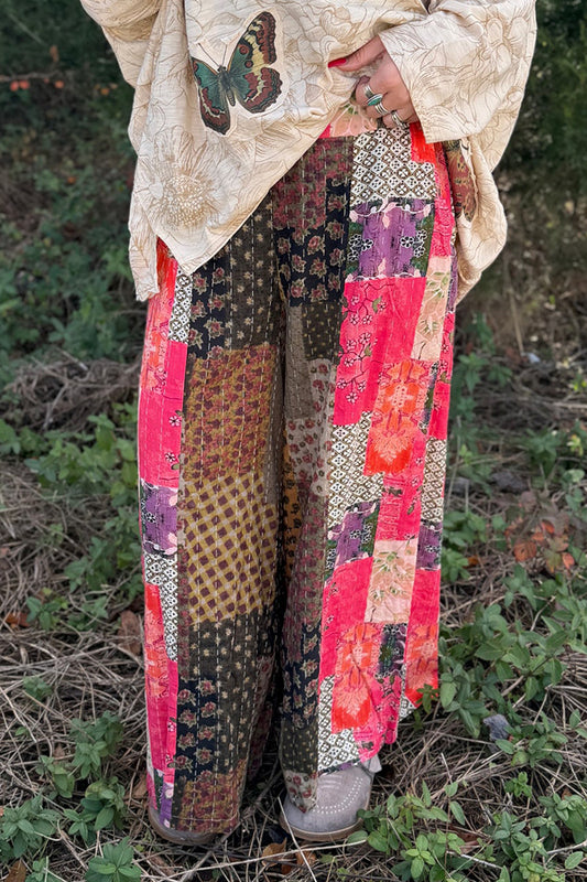 Eclectic Colorful Quilted Patchwork Pants