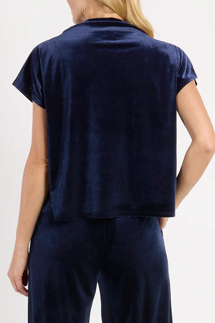 Stretch Velvet Short Sleeve Pants Set
