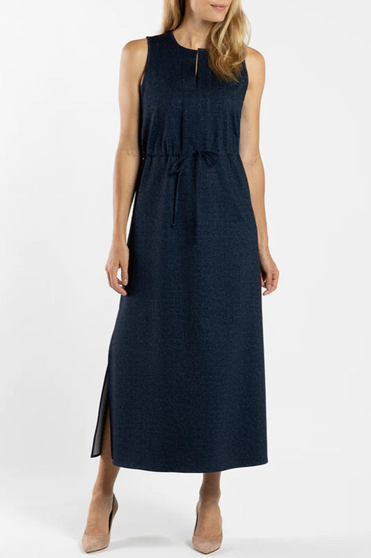 Adjustable Drawcord Waist Denim Dress