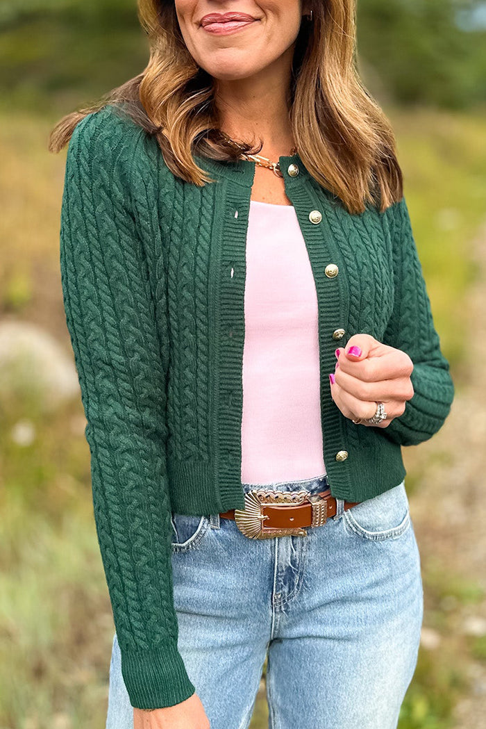 Casual Cable Knit Cardigan