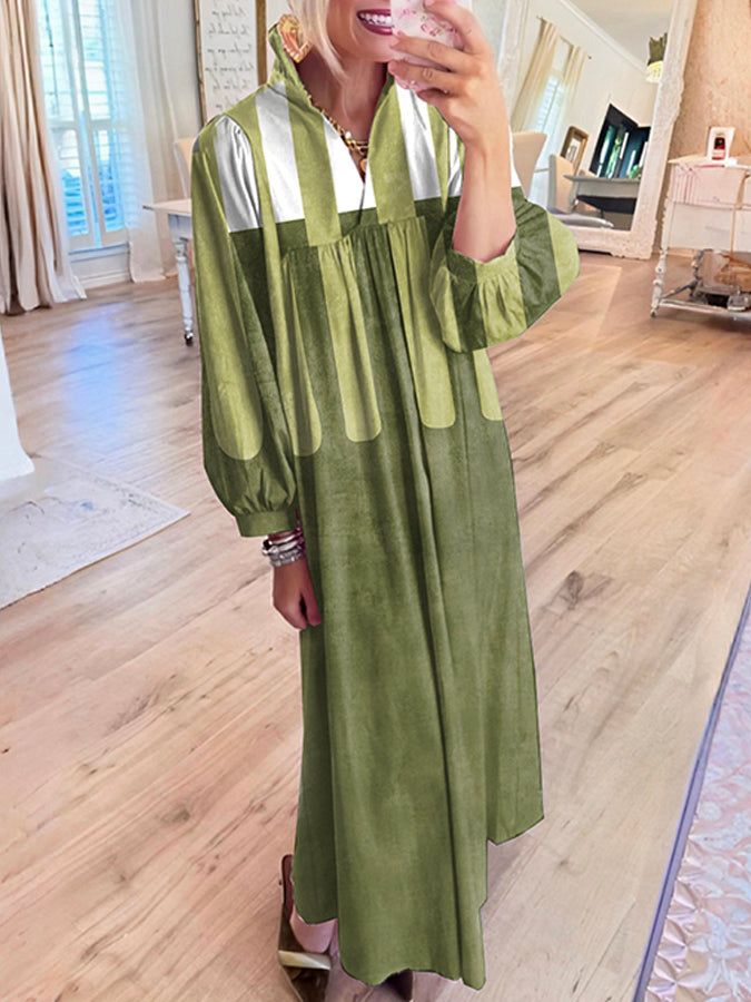 Color Block Splicing Maxi Dress