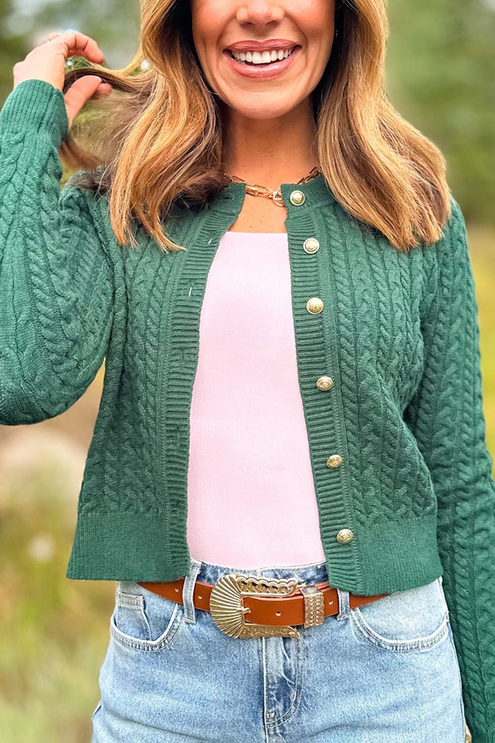 Casual Cable Knit Cardigan
