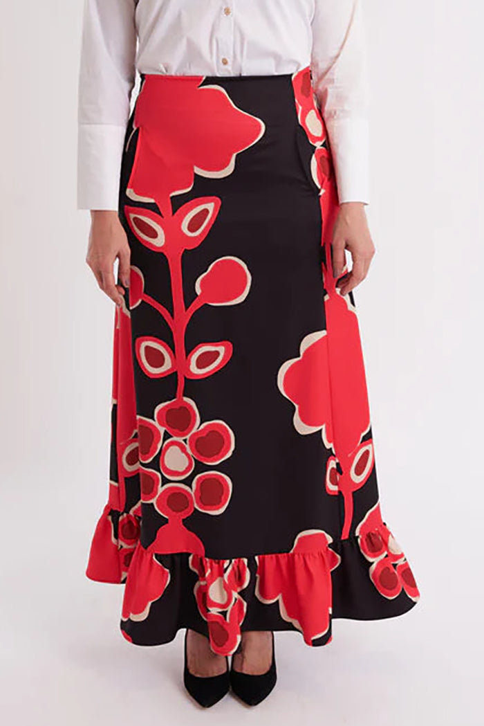 Casual Ruffles Hem Skirt