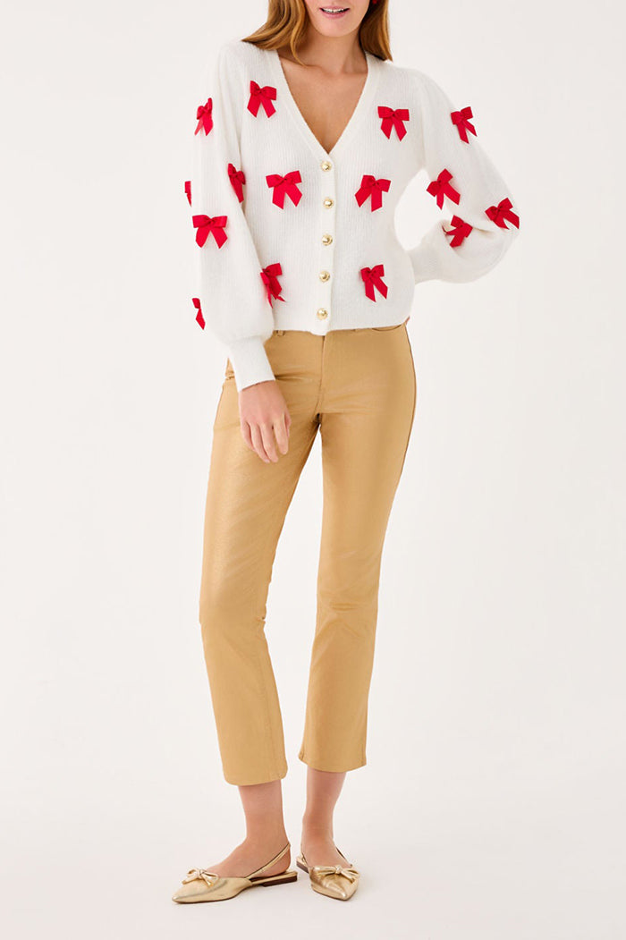 Long Sleeves Bow Cardigan