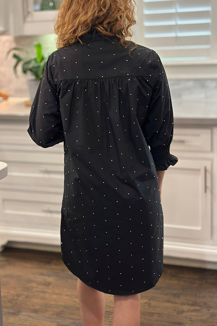 3/4 sleeve Sparkle Pocket Dress