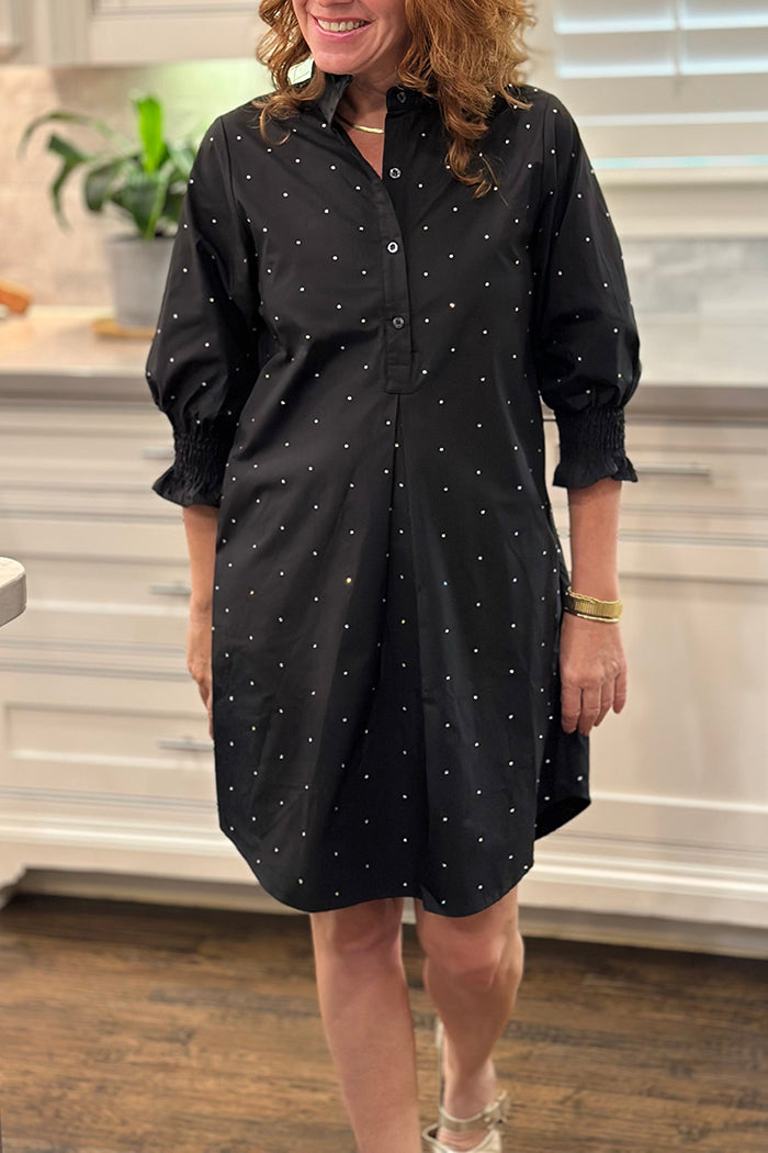 3/4 sleeve Sparkle Pocket Dress