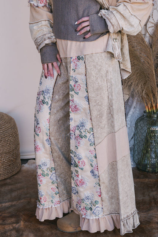 Floral Wide-Leg Pants