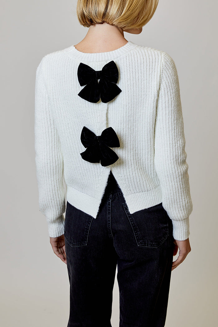Casual Velvet Bow Sweater