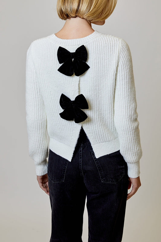 Casual Velvet Bow Sweater