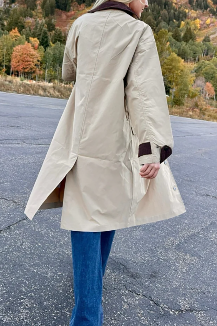 Casual Corduroy Patchwork Coat