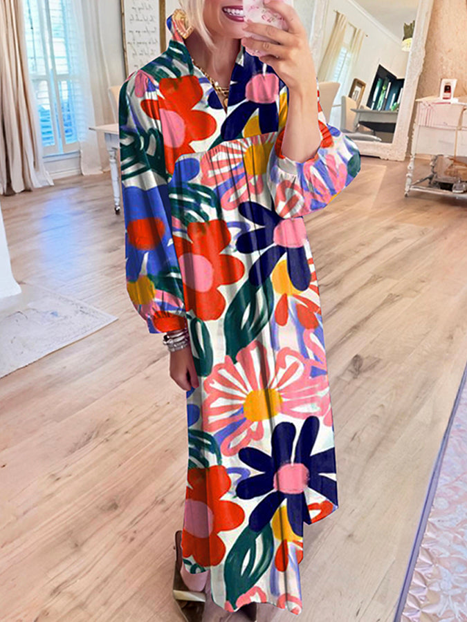 Bold Printed Maxi Dress