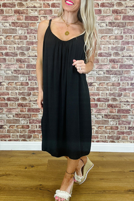 Casual Solid Color Halter Dress
