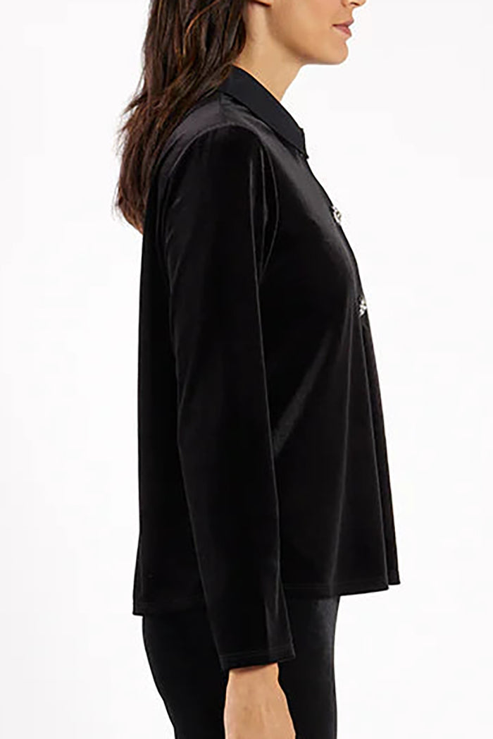 Casual Stretch Velvet Top