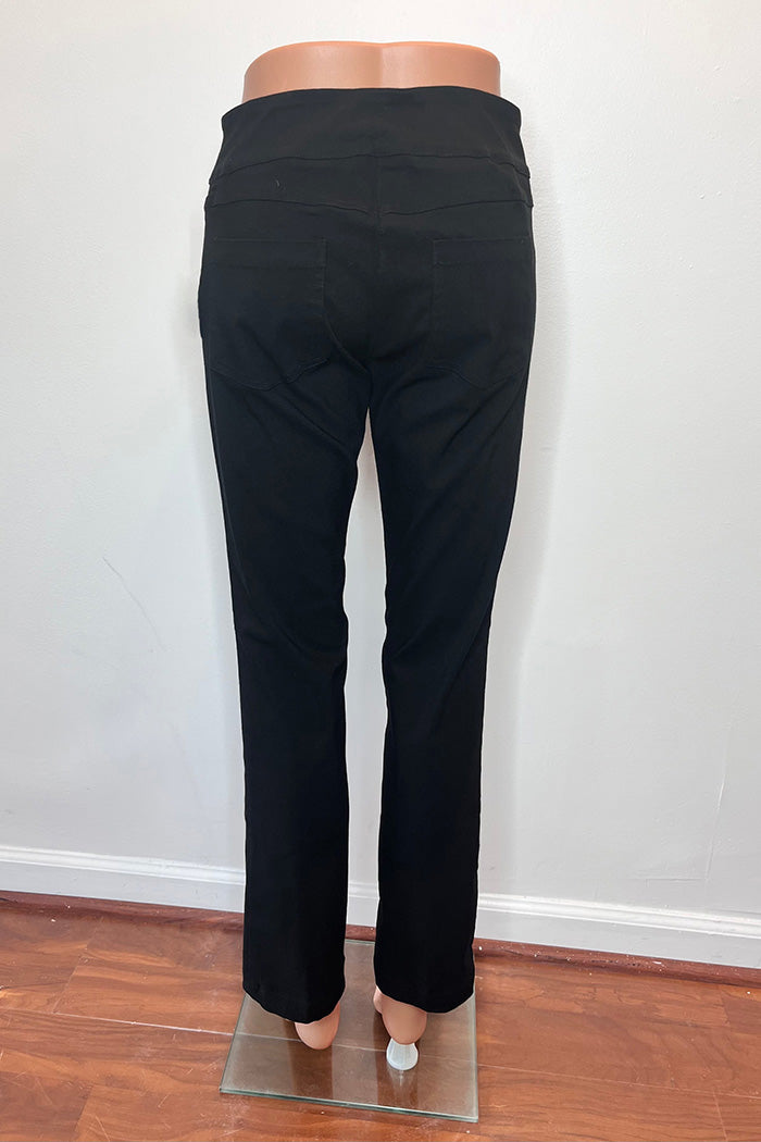 Black High Waist Straight Leg Pants