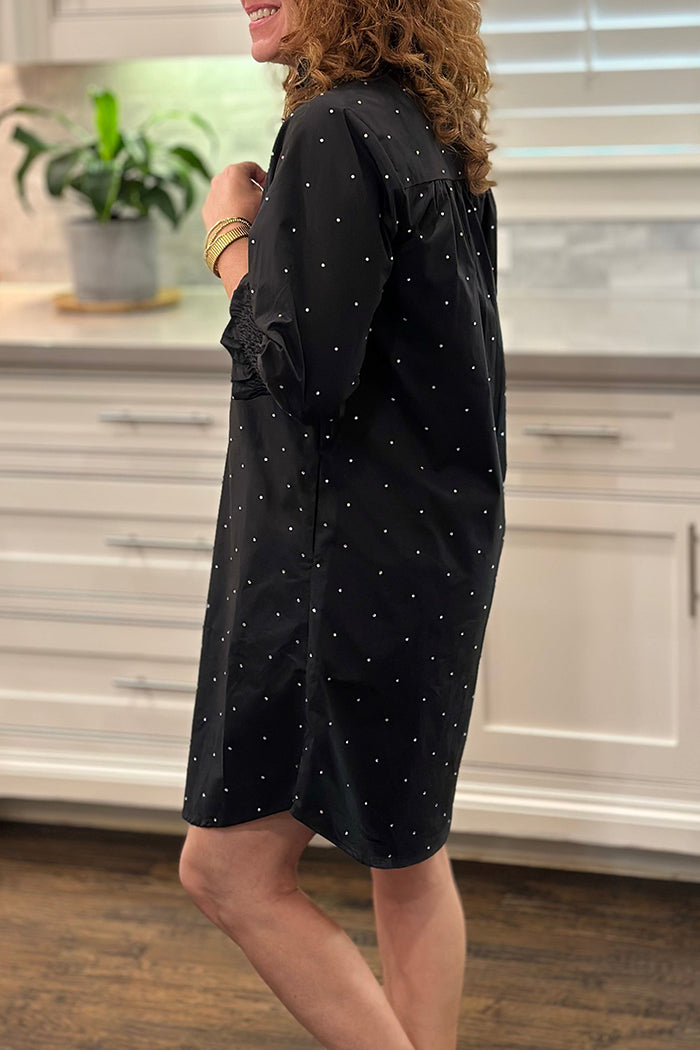 3/4 sleeve Sparkle Pocket Dress