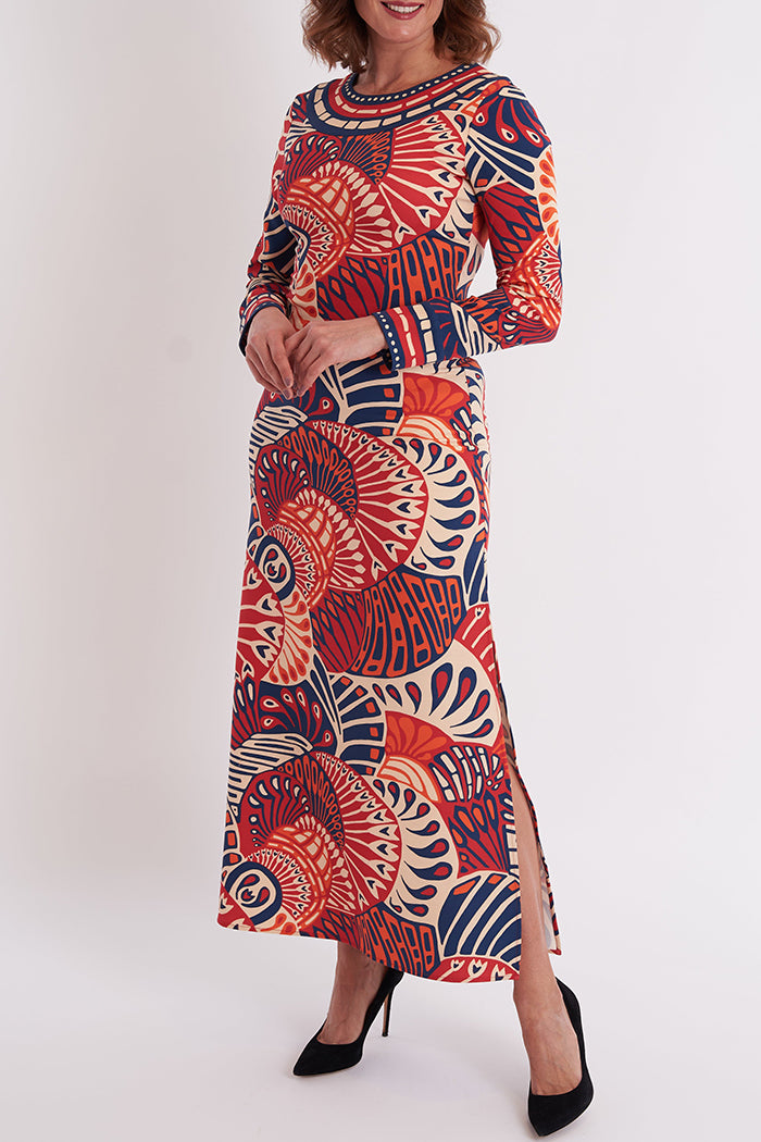 Bohemian Geometric Print Maxi Dress