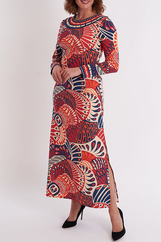 Bohemian Geometric Print Maxi Dress