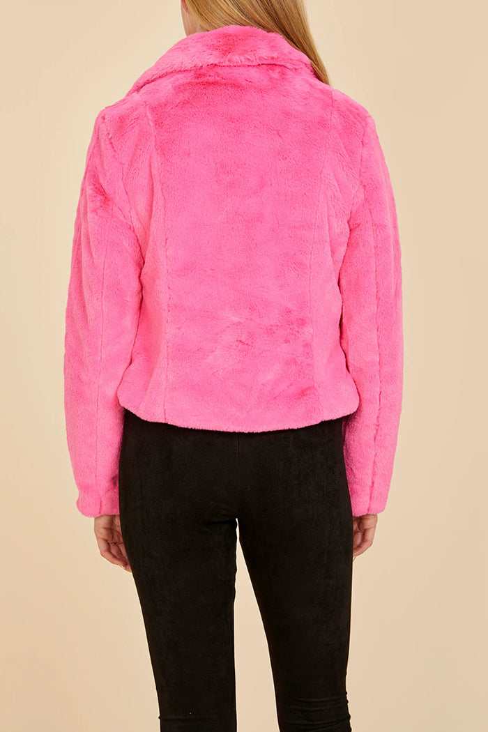 Short Faux Fur Pocket Jacket