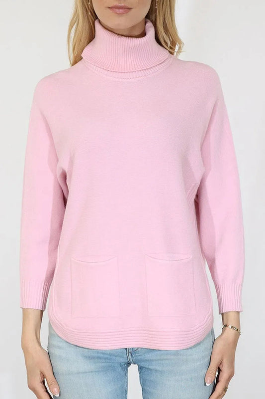 Oversized Dolman Sleeve Pocketed  Pullover Sweater