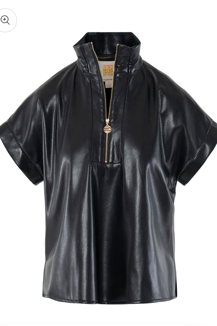 Casual Vegan Leather Top