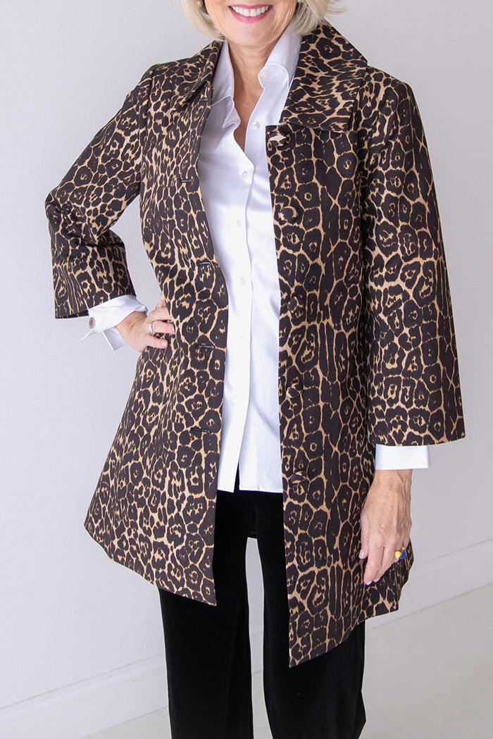 Animal Print Pocket Coat