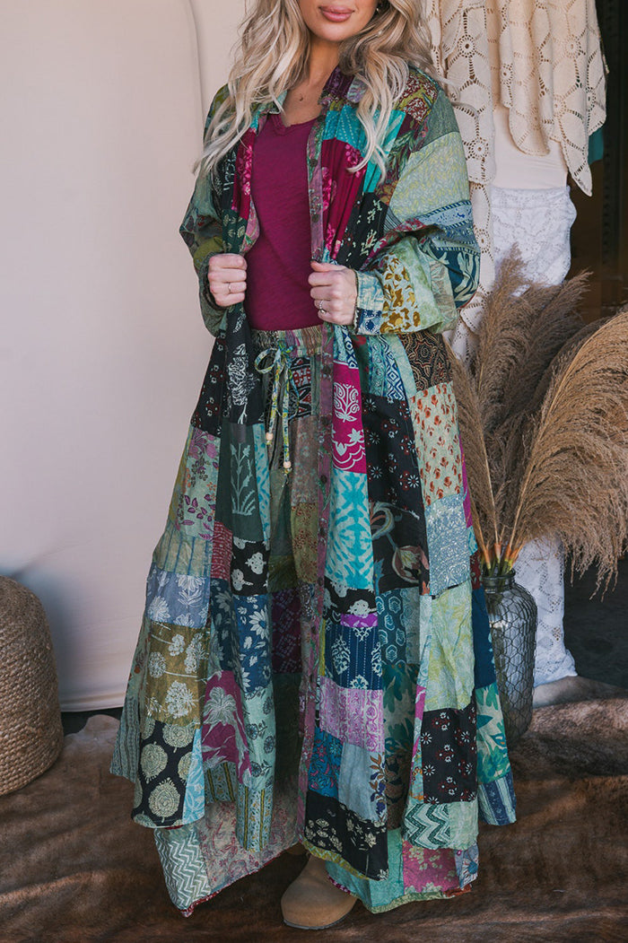 Eclectic Patchwork Longline Cardigan