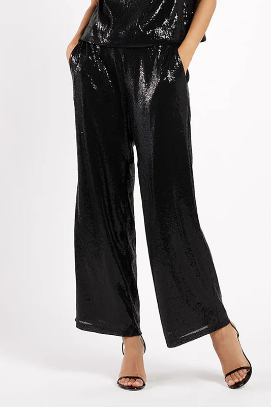Casual Pocket Sequin Pants