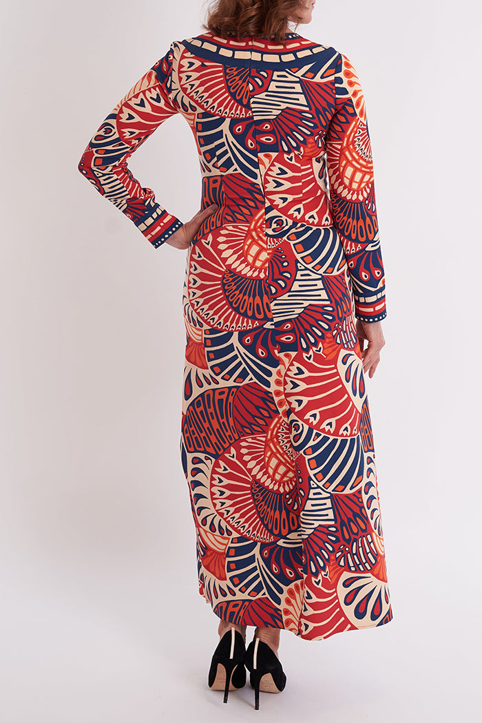 Bohemian Geometric Print Maxi Dress