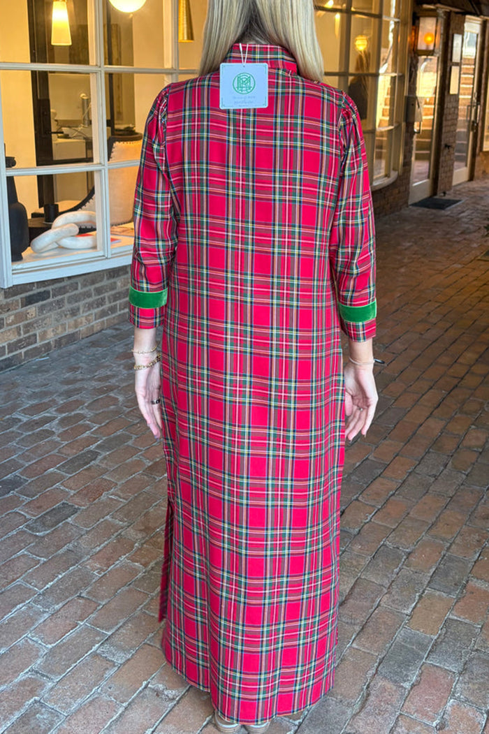 Plaid Ruffle Harper Collar Pockets  Dress