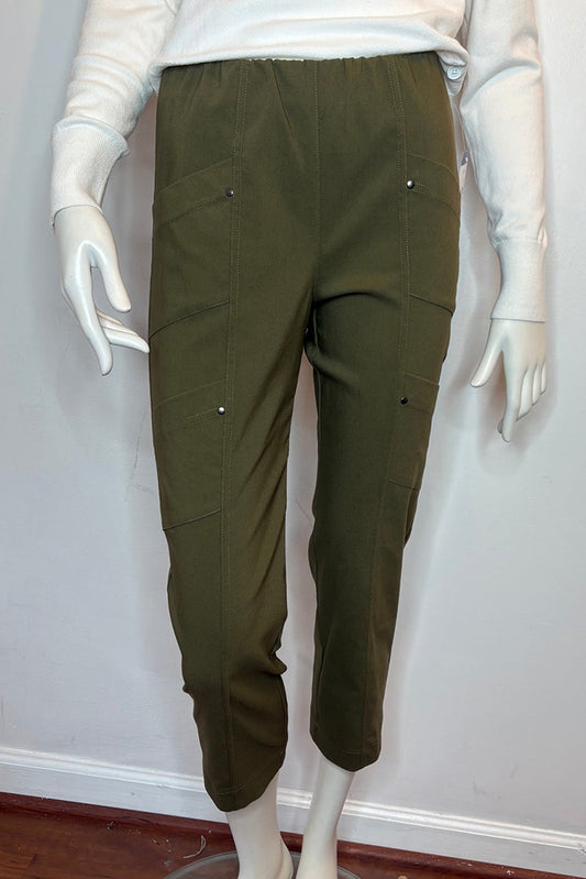 Cargo Pocket Elastic Waist Cropped Pant