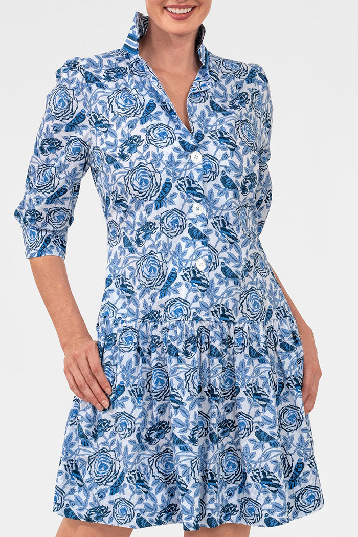 Pocket Gathered Skirt Floral Dress